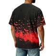 thumbnail image 7 of Halloween Corduroy Shirt for Men Spooky Bat Print Short Sleeve Graphic Tees Halloween Costumes Red 4XL, 7 of 7