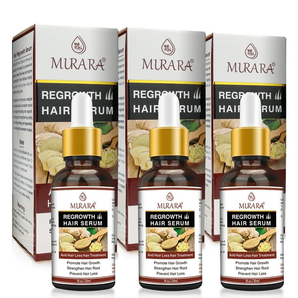 Murara 3 Pack Ginger Hair Natural Growth Serum Hair Thinning Treatment - Murara 3 Pack Ginger Hair Natural Growth Serum Hair Thinning Treatment -