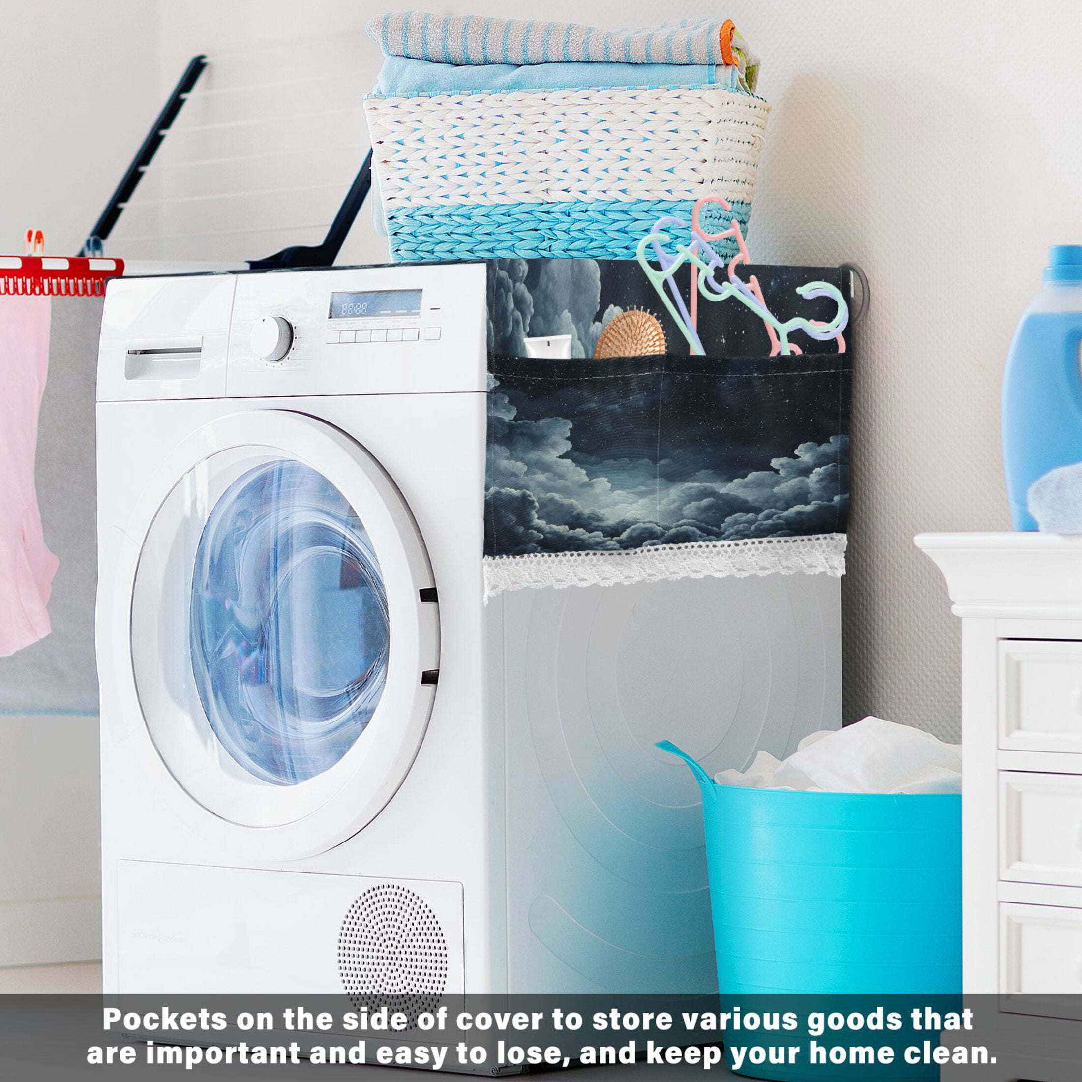 WOBOGO Starry Night Sky Picture Washing Machine Cloth Dryer Refrigerator Top Cover Protective Non-Slip Mat For Kitchen Laundry
