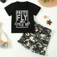 thumbnail image 4 of Gerichy Baby Toddler Boys Shorts CLothes Set, 0 6 12 18 24 Months 2T 3T Short Sleeve Cartoon Letter Print T-shirt with Elastic Waist Shorts Summer Outfit Sports Two Piece Set For Kids, 4 of 6