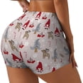 thumbnail image 2 of Kdxio Cartoon Santa and Reindeer Print Workout Shorts for Women Seamless Soft Smooth Gym Yoga Scrunch Active Shorts, 2 of 5
