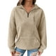 thumbnail image 3 of Sudaderas bonitas,Blusa informal de manga larga para mujer, camiseta holgada, jersey de poliéster, cuello con solapa, para uso diario, sopatenor, 3 of 9