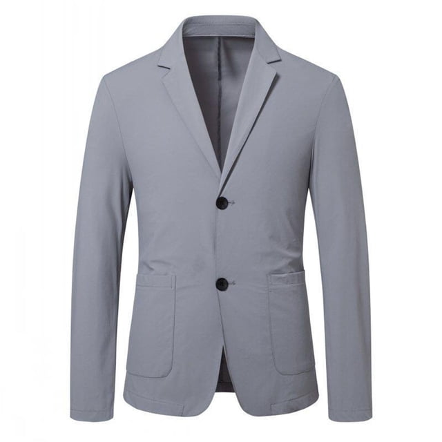 Styesk Jackets for Men Men's Fashion Solid Color Thin Style Breasted Lapel Pocket Long Sleeved Suit Jacket