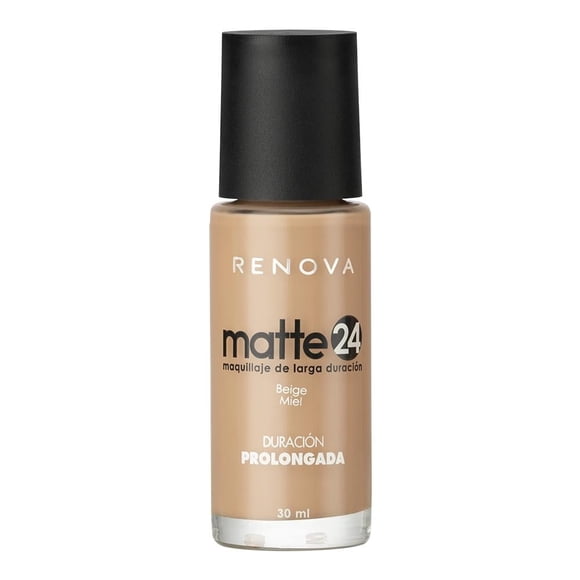 Maquillaje líquido Renova Matte 24 duración prolongada beige miel 30 ml