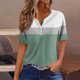 thumbnail image 1 of Fiudx Ofertas Flash Del Día Solo En Línea Blusa de Manga Corta Estampada a La Moda para Mujer, Blusas Informales con Cuello Redondo, 1 of 5