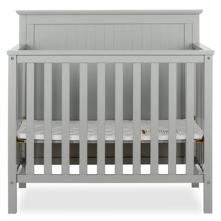 Dream On Me Ava 4-in-1 Convertible Mini Crib, Pebble Grey