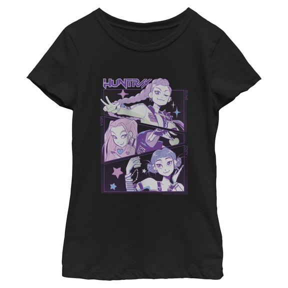 Girls KPop Demon Hunters Huntrix Group Panels T Shirt