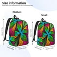 thumbnail image 3 of Honeii Multicolored Beautiful Flower Print Canvas College Laptop Backpack, Durable Rucksack Travel Notebook Bag School Backpack Book Bag for Men Women-Medium, 3 of 7