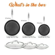 NutriChef Nonstick Tri Ply Copper Kitchen Cookware Pan Set, 6 Piece