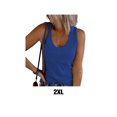 thumbnail image 3 of Qarigey Camisetas sin mangas de algodón sexys y ajustadas para mujeres Be Center Of Attention Womens Vest Top Tank Top Mujeres Black Vest Top Prendas para la parte del cuerpo color azul,1 2XL, 3 of 5
