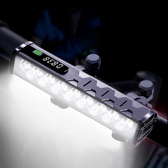 WOLFWAY Bike Lights, 17 LED 25500 Lumen Bicycle Light with 4 Modes, 10000mAh USB Rechargeable Bike Light, Bike Headlight with Digital Power Display, Wide Beam Bike Lights