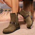 thumbnail image 3 of Mepaouo Women's Ankle Boots Classic Suede Clogs Buckle Comfortable Riding Walking Short Booties, 3 of 8