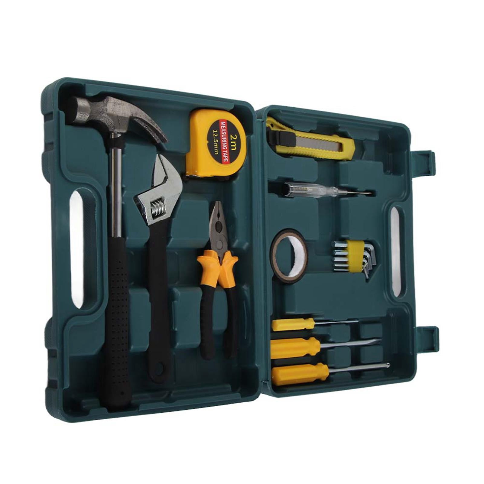 16 Pcs Set Repair and Maintenance Hardware Tool Kit for Car and Home with Toolbox
