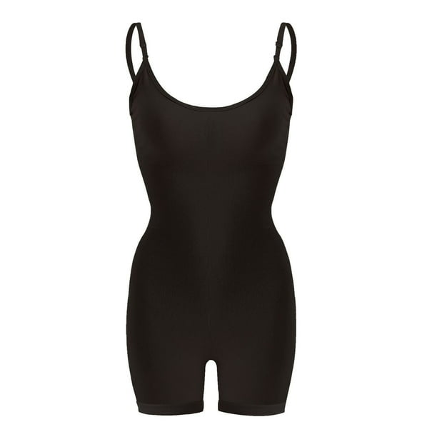 Cathalem Women's Bodysuit Shapewear One Piece Square Neck Short Sleeve  Bodysuits,Black XL 