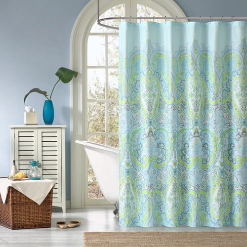 Clara Shower Curtain Turquoise Tangerine 72x72 Com