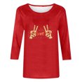 thumbnail image 4 of Xuyuer 3/4 Sleeve Shirts for Women Loose Fit Crewneck Dressy Casual Tops Lightweight Solid Color Comfy Cute T Shirts Basics Tees Casual Fashion Spring Summer T Shirts Business Work Tee Top, 4 of 5