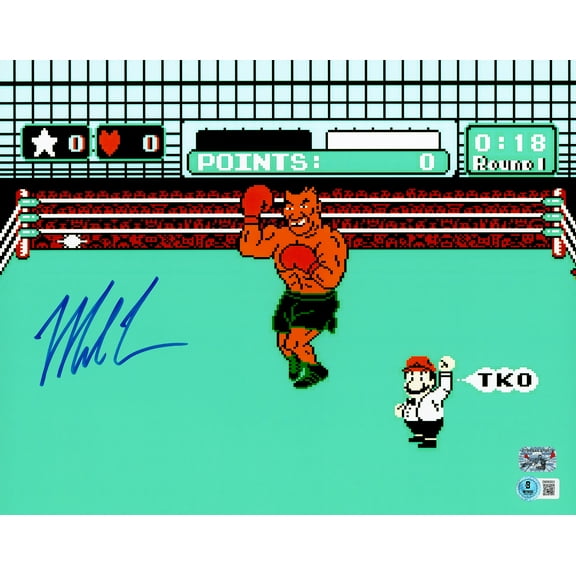 Mike Tyson Autographed 11x14 Photo Nintendo NES Punch-Out!! Beckett BAS Witness 237638
