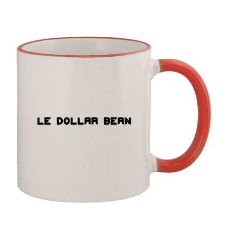 

Le Dollar Bean - 11oz Colored Handle and Rim Coffee Mug Red