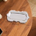thumbnail image 3 of Vintage Metal Serving Tray for Jewelry, Dessert, Embossed Rectangle Vanity Decor Tray, Versatile Serving Tray For Home Wedding Display Table & Birthday Party (4.84x7.87", Silver-1Pc), 3 of 6