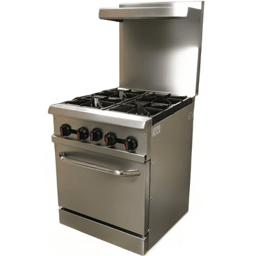 NSF 24 in. 4 Burner Commercial Oven Range 151,000BTU Gas Oven Range in Stainless steel