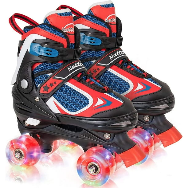 Nattork Roller Skates for Boys Girls Kids 4 Sizes Adjustable Quad