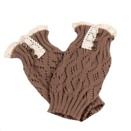 

Yinguo Women Lace Stretch Boot Leg Cuffs Boot Socks Khaki