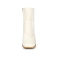 thumbnail image 2 of Unique Bargains Women's Square Toe Side Zip Block Heel Ankle Boots Cream (Size 9.5), 2 of 8
