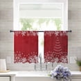 thumbnail image 3 of Red Christmas Sheer Curtains 45 Inch Length 2 Panels Set, Semi Transparent Voile Rod Pocket Curtains for Living Dining Room Bedroom Drapes Xmas Snowflake Tree Vintage, 3 of 8