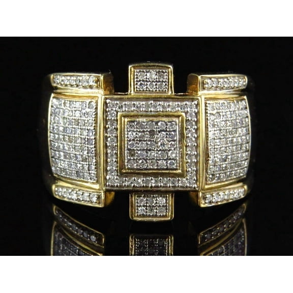 2.40Ct Lab Created Diamond Men's Royal Style Pinky Ring 14K Yellow Gold Plated Over