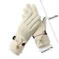 thumbnail image 3 of Nkmbld Thermal Warm Winter Gloves for Cold Weather, Winter Warm Windproof Gloves Thickening Plush Full-Finger Touching Screen Outdoor Cycling Zipper Gloves, Beige, 3 of 8