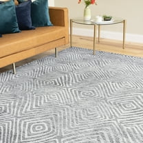 Contemporary 8x10 Area Rug (7'11'' x 10'3'') Abstract Gray, Cream Living Room Easy to Clean