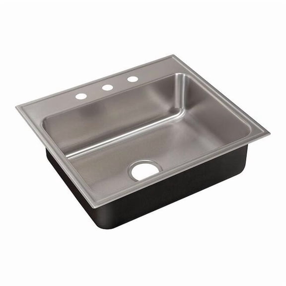 Drop-In Sink, Drop-In Mount, 3 Hole, 28" x 16", Stainless steel