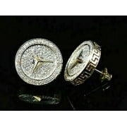 SHREE JEWELS 2Ct Round Cut White Diamond Women Cluster Stud Earrings 925 Sterling Silver