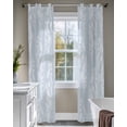 thumbnail image 4 of Light Blue Botanical Sheer Curtains 84 Inch Length 2 Panels Set for Living Room/Bedroom, Pastoral Elegant Spring Floral Kitchen Curtains Grommet Semi-Sheer Curtains Drapes Window Treatments 52"x84"x2, 4 of 7