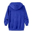 thumbnail image 4 of Outfmvch Womens Hoodies Hoodie Women'S Plus Size Solid Color Sweatershirt Hooded Pullover Warm Wool Plush Coat Zipper Top Zip Up Hoodie Women Blue S, 4 of 4