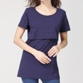 thumbnail image 4 of Leesechin Maternity Shirts V-Neck Long Sleeve Bandage Solid Color Breast-Feeding Pregnant Nursing Blouse Tops, 4 of 8