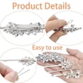 thumbnail image 4 of 4pcs Rhinestone Hair Clips Pearl Flower Leaf Wedding Bridal Hairpins Sparkly Crystal Bobby Pins French Hair Barrettes Accessories for Women Brides Bridesmaids Party Decor, 4 of 9