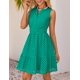 thumbnail image 2 of Vestido de verano ZESICA sin mangas con cuello en V y ojales, color verde, talla L, 2 of 7