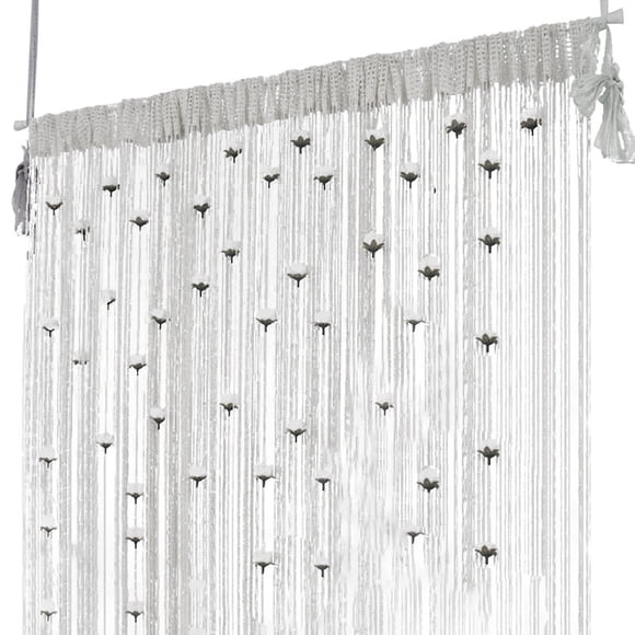 TIELUTT Rose Thread Door Curtain 2024 39x79 Inch String Curtain with Roses Room Divider Decoration Light Curtains 84 Rosette Curtains with Tiebacks Curtains Darkening Panels for Windows Shirt Curtains