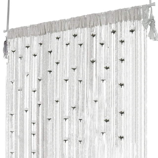 WMQPNNS New Trending Rose Thread Door Curtain 2024 New 39X79 Inch String Curtain with Roses Room Divider Decoration Easy To Use and Door Frame Tassel Rose Thread Door Curtain for Door Home Dec