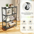 thumbnail image 5 of Vebreda 4-Tier Foldable Metal Storage Shelf with Wheels, No-Assembly Collapsible Shelving Unit, Heavy-Duty Rolling Organizer Rack, 5 of 10