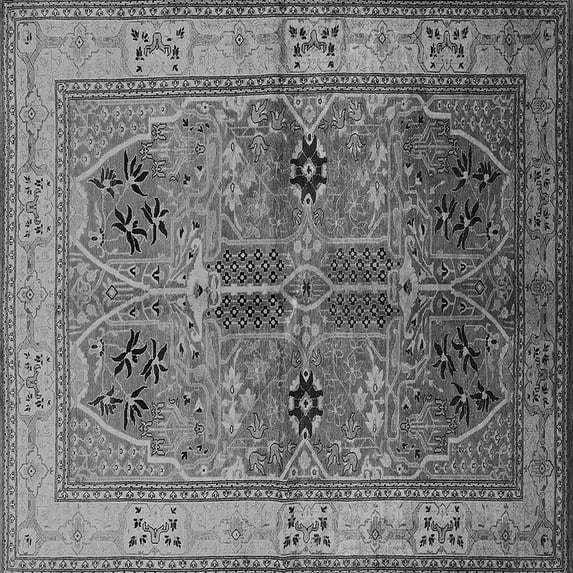 Ahgly Company Indoor Square Oriental Gray Traditional Area Rugs, 4' Square