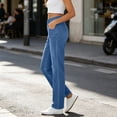 thumbnail image 6 of High Rise Skinny Jeans Elastic Waistband Solid Color Stretch Denim Pants Classic Pocket Styling Casual Slim Trousers Trendy Street Clothes, 6 of 9