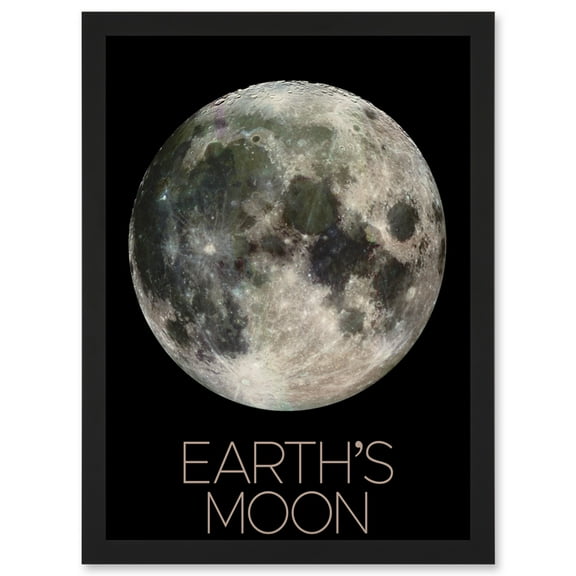 NASA Our Solar System Earth's Moon Lunar Galileo Image Artwork Framed Wall Art Print A4