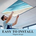 thumbnail image 5 of 1 Pack Abstract Beach Fluorescent Light Covers for Ceiling Lights Light Blue Beige Ombre Ocean Wave Coastal Sand Magnetic Ceiling Light Covers Overhead Light Filters for Office Classroom Home, 5 of 9