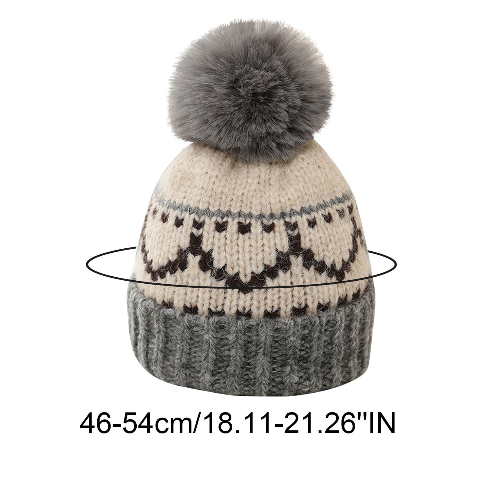 Wancir Kids Winter Beanie Hat, Children’s Warm Knitted Fleece Lined Woollen Ski Pompom Hat for Boys & Girls 3-9 Years