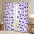 thumbnail image 2 of jejeloiu Chic Bowtie Bowknot Blackout Curtains Set of 2 (52x84 Each),Cute Polka Dots Window Curtains,Purple Heart Loves Curtains and Drapes For Girls,Luxury Bedroom Decor, 2 of 6