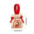 thumbnail image 2 of Christmas Gift Bag, Christmas Candy Bag, Drawstring Christmas Eve Party Handbag, Fabric Small Gift Storage Bag with Festive Holiday Patterns and Convenient Ribbon Closure, 2 of 7
