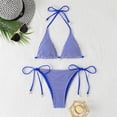 thumbnail image 6 of Minjewel Women's Sexy 3-Piece Bikini Swimsuit for Beach,Summer Swimwear Set with Triangle Top and Cheeky Bottom,Ideal for Swimming Pool and Tropical Vacation,Blue,S, 6 of 8