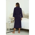 thumbnail image 2 of HEARTNICE Womens Cotton Robe, Soft Long Bathrobe Spa Knit Lightweight Loungewear,(Dark Purple,S), 2 of 5
